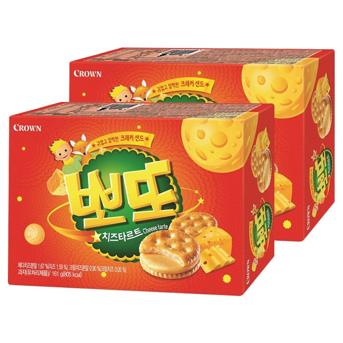 크라운 뽀또 치즈타르트, 161g, 2개 대표 이미지 - 사무실 과자 추천