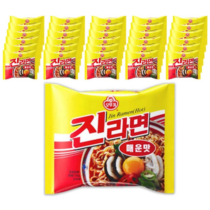 오뚜기 진라면 매운맛 120g, 30개 대표 이미지 - 매운 라면 추천