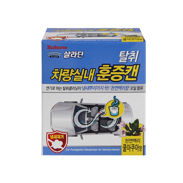 불스원 살라딘 차량 실내 탈취 훈증캔 쿨아쿠아향 본품, 3.4g, 1개 대표 이미지 - 에어컨 히터 탈취제 추천