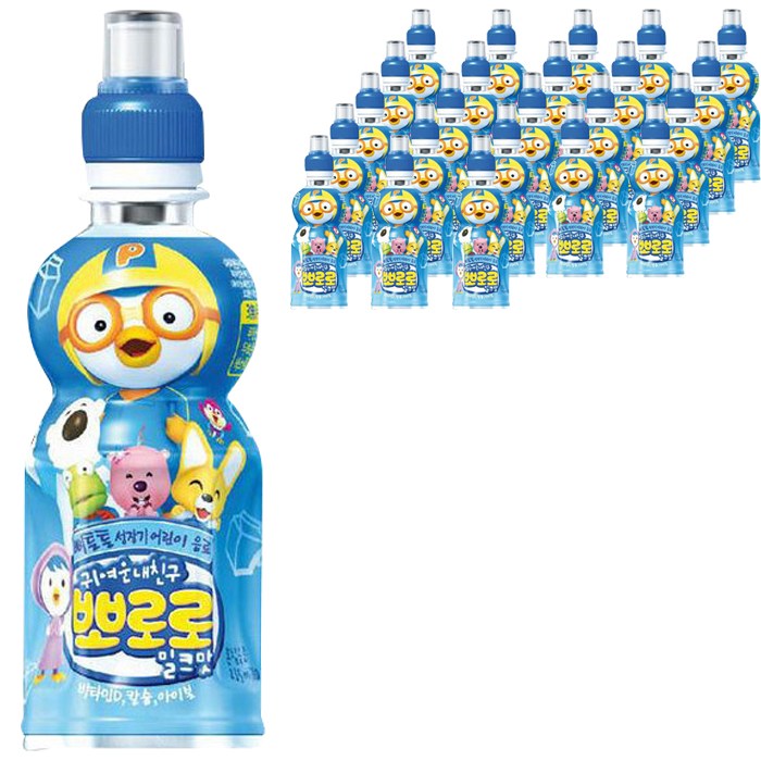 뽀로로 어린이음료 235ml, 밀크맛, 24개 대표 이미지 - 어린이 음료수 추천