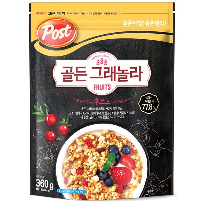 포스트 골든그래놀라 후르츠 시리얼, 360g, 1개 대표 이미지 - 그래놀라 시리얼 추천