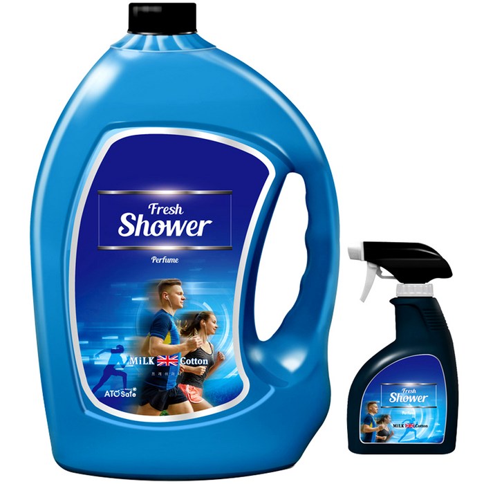 아토세이프 대용량 섬유향수 3L + 공병용기 450ml, 프레쉬 샤워, 1세트 대표 이미지 - 섬유탈취제 추천