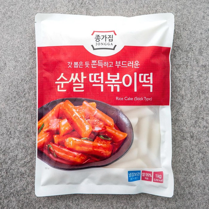 종가집 순쌀 떡볶이떡, 1kg, 1개 대표 이미지 - 쌀떡 추천