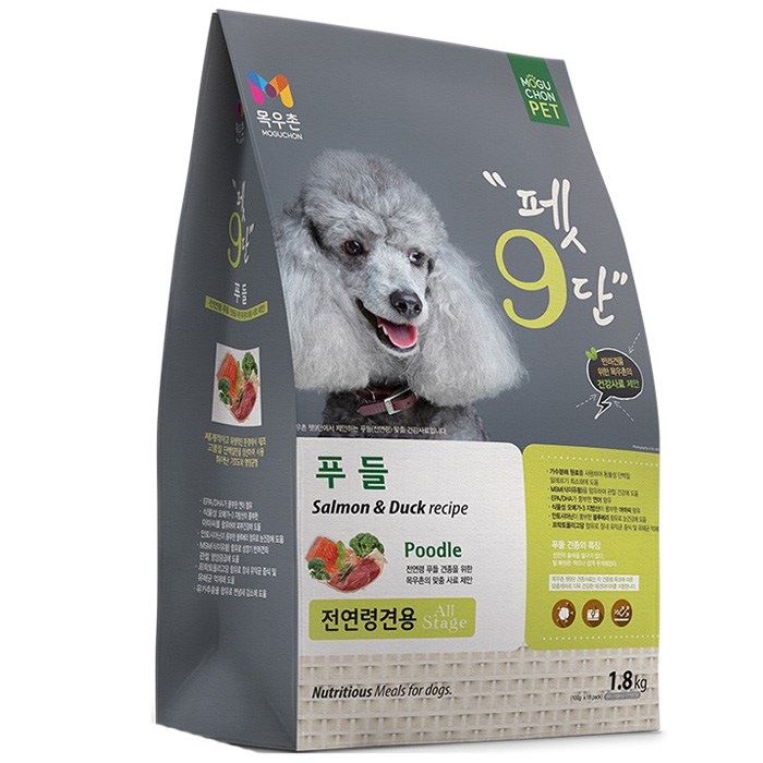 목우촌 전연령용 오리 펫9단 푸들 전용사료, 생선, 1개, 1.8kg 대표 이미지 - 푸들 사료 추천