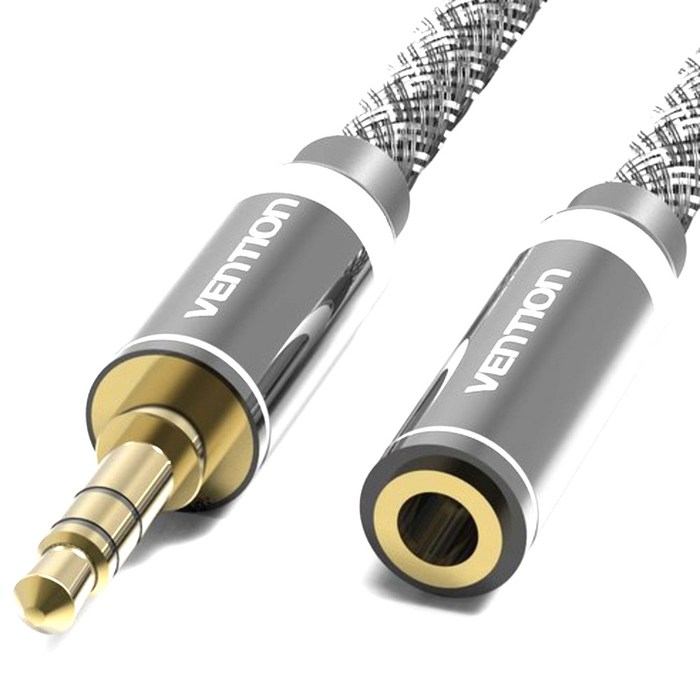 벤션 프리미엄 3.5mm AUX 연장케이블 1m, VAB-B14, 제트블랙 대표 이미지 - 차량용 AUX 케이블 추천