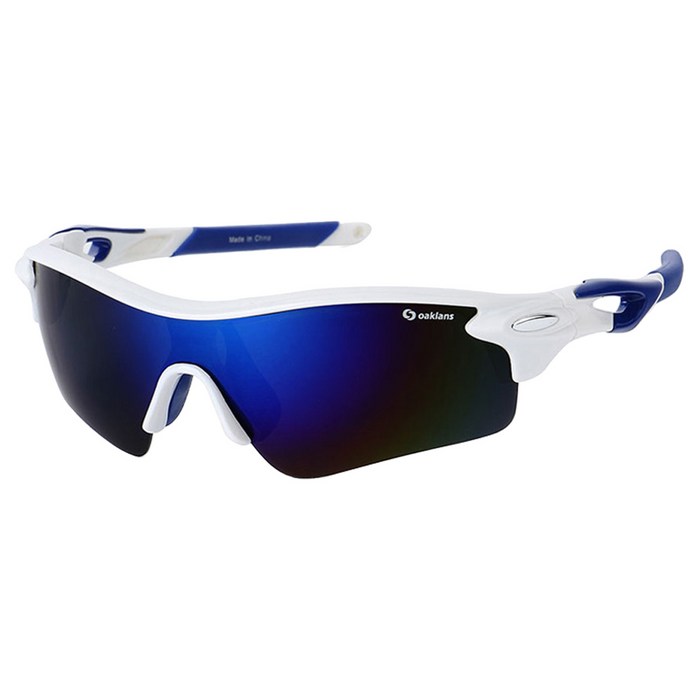 오클렌즈 편광 렌즈 스포츠 선글라스 Q320, 프레임(화이트 + 블루), 편광렌즈(블루밀러), 1개 대표 이미지 - 오클렌즈 선글라스 추천