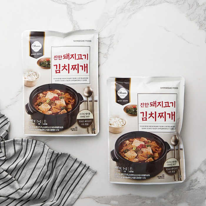 올반 키친 진한 돼지고기 김치찌개, 480g, 2개 대표 이미지 - 신세계푸드 추천