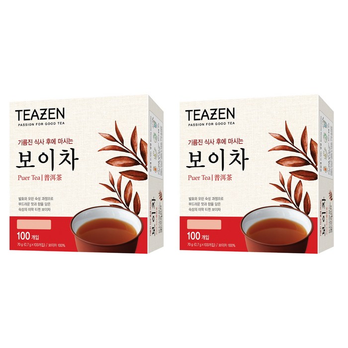 티젠 보이차, 0.7g, 200개 대표 이미지 - 보이차 추천