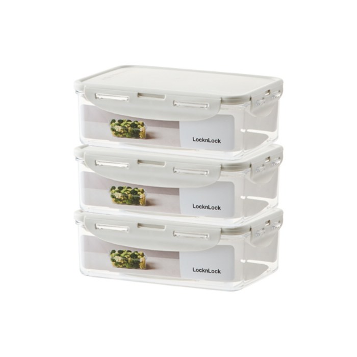 락앤락 스테커블 직사각 1.0ℓ 3P HPI817S3C, 3개입, 단품 대표 이미지 - 락앤락 밀폐용기 추천