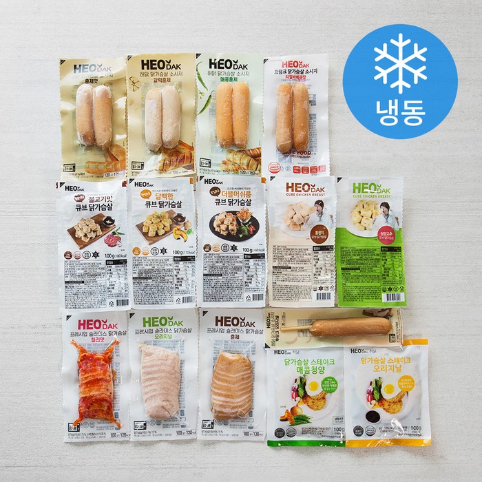 허닭 닭가슴살 스페셜 패키지 15종 세트 (냉동), 1세트 대표 이미지 - 허닭 추천