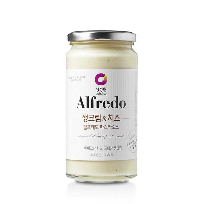 청정원 알프레도 생크림&치즈 파스타소스, 350g, 1개 대표 이미지 - 크림 파스타 추천
