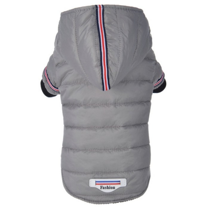 하라시코쿠키 반려견 겨울은 사라져라 두툼 패딩, 그레이 대표 이미지 - 비숑 옷 추천