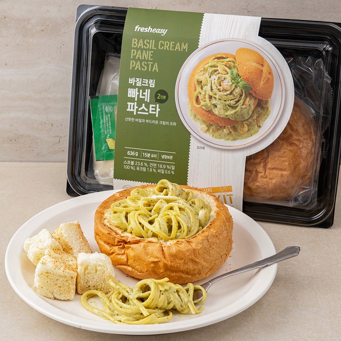 프레시지 바질크림 빠네 파스타, 636g, 1개 대표 이미지 - 프레시지 밀키트 추천