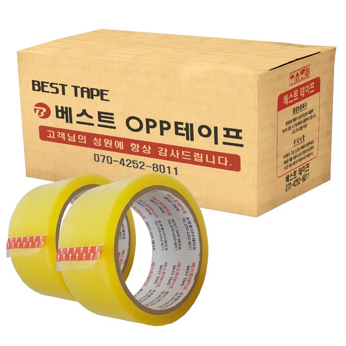 베스트 OPP 테이프 48mm x 40m, 투명, 50개입 대표 이미지 - 포장 테이프 추천