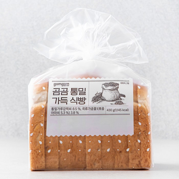 곰곰 통밀 가득 식빵, 430g, 1개 대표 이미지 - 저칼로리 음식 추천