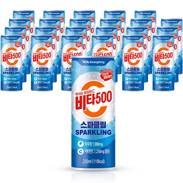 광동 비타500 스파클링, 250ml, 24개 대표 이미지 - 타우린 음료 추천