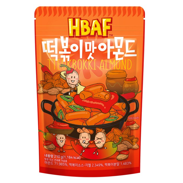 바프 떡볶이맛 아몬드, 210g, 1개 대표 이미지 - 바프 추천