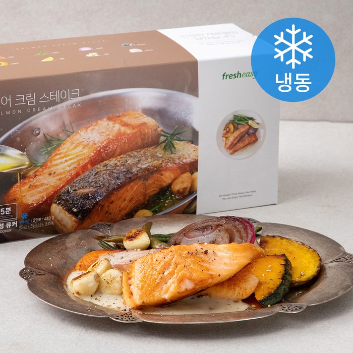 프레시지 연어 크림 스테이크 (냉동), 433g, 1개 대표 이미지 - 프레시지 밀키트 추천
