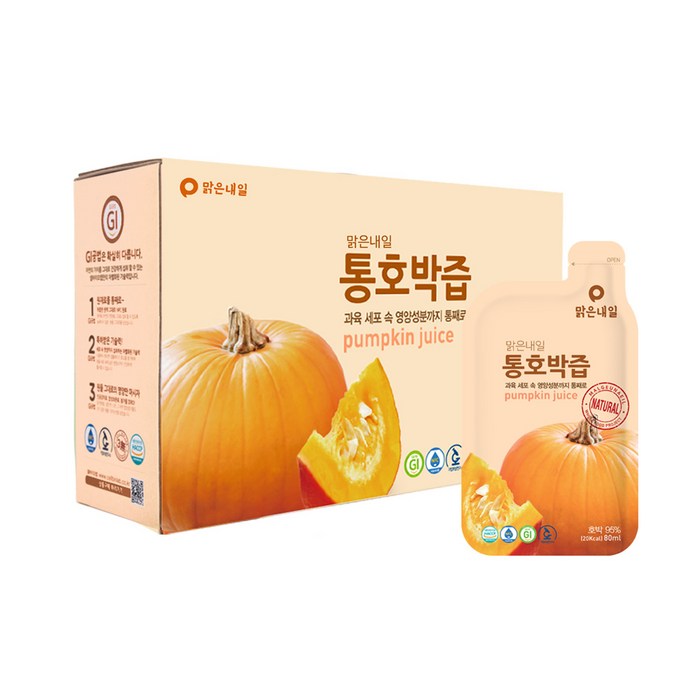 맑은내일 통호박즙, 80ml, 30포 대표 이미지 - 호박즙 추천