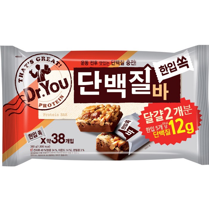 닥터유 한입쏙 단백질바, 380g, 1개 대표 이미지 - 단백질바 추천