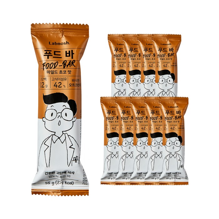 랩노쉬 푸드바 마일드초코, 55g, 10개 대표 이미지 - 랩노쉬 추천