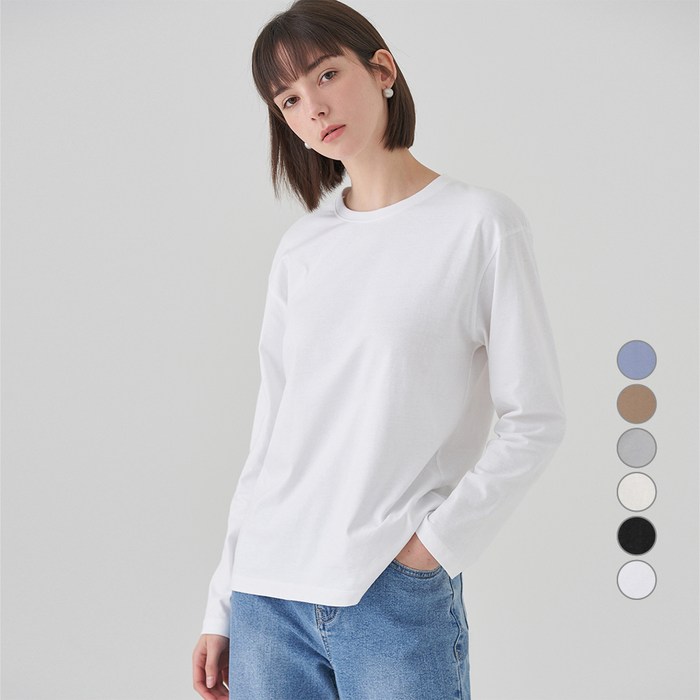 ELLE PARIS 여성 릴렉스핏 긴팔 티셔츠 대표 이미지 - 여자 이너 추천