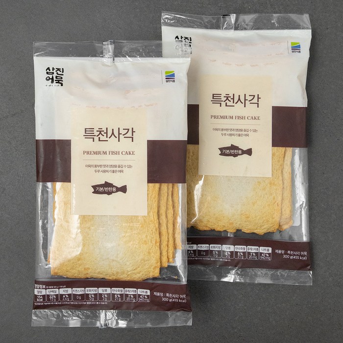 삼진어묵 특천사각, 300g, 2개 대표 이미지 - 떡볶이 어묵 추천