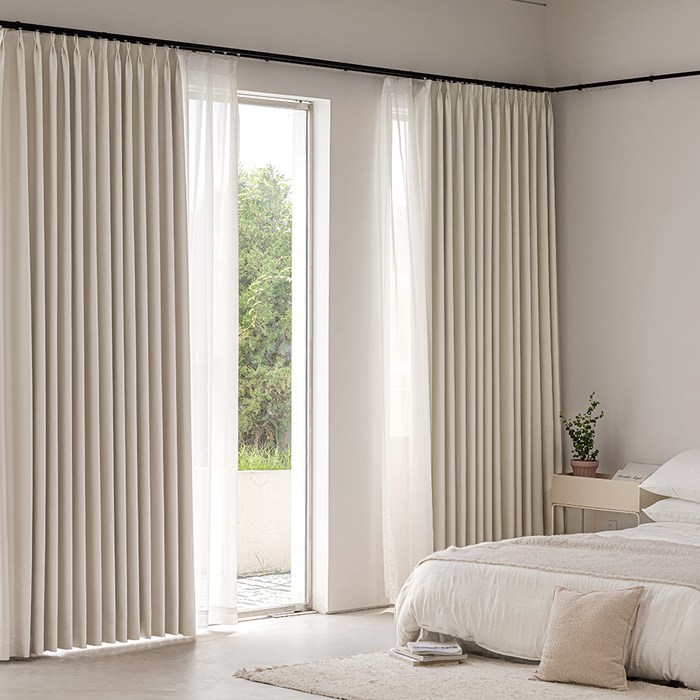 사라하우스 99.99 빛차단 암막커튼 핀형 레일형