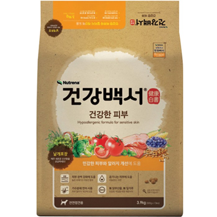 건강백서 전연령 생선 건강한 피부 애견사료, 3.9kg, 1개 대표 이미지 - 말티즈는 참지않긔 추천