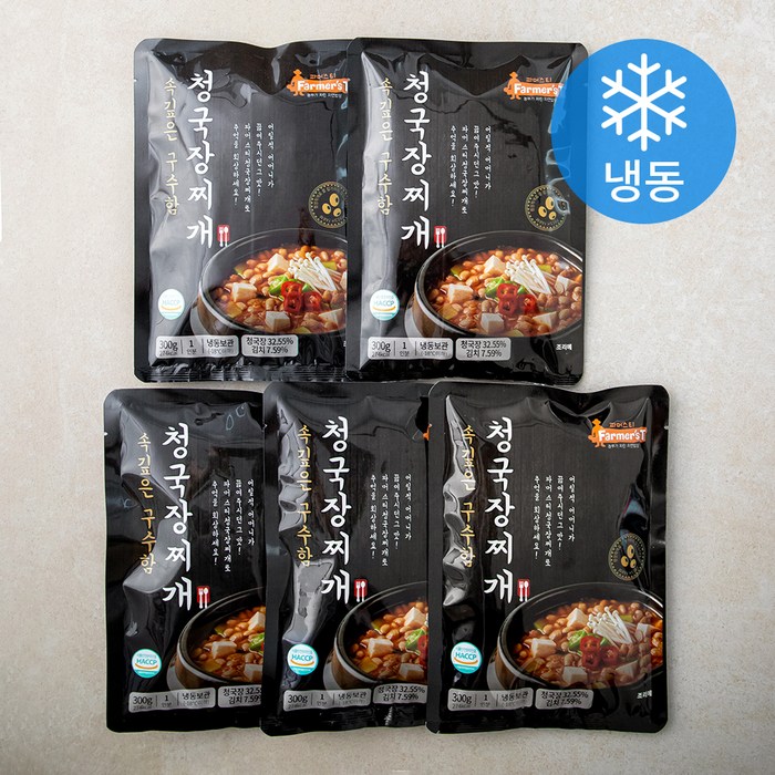 파머스티 청국장 (냉동), 300g, 5개 대표 이미지 - 돼지고기 김치찌개 추천