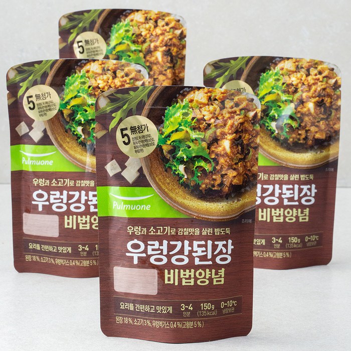 풀무원 우렁 강된장, 150g, 4입 대표 이미지 - 고기집 된장찌개 추천