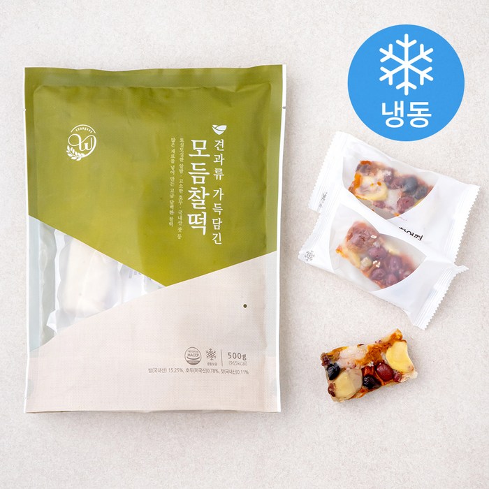 창억 견과류 가득담긴 모듬찰떡 (냉동), 500g, 1개 대표 이미지 - 영양 간식 추천