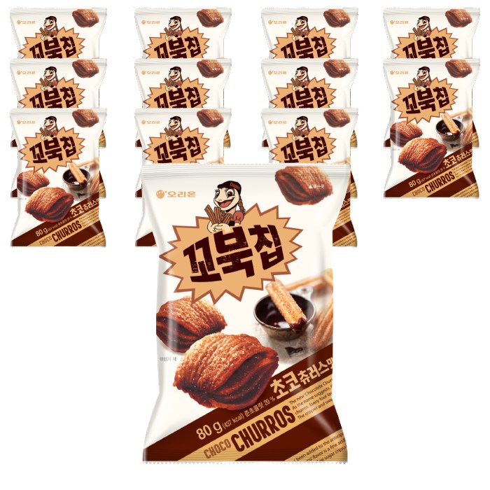 오리온 꼬북칩 초코츄러스 과자, 80g, 12개 대표 이미지 - 가벼운 과자 추천