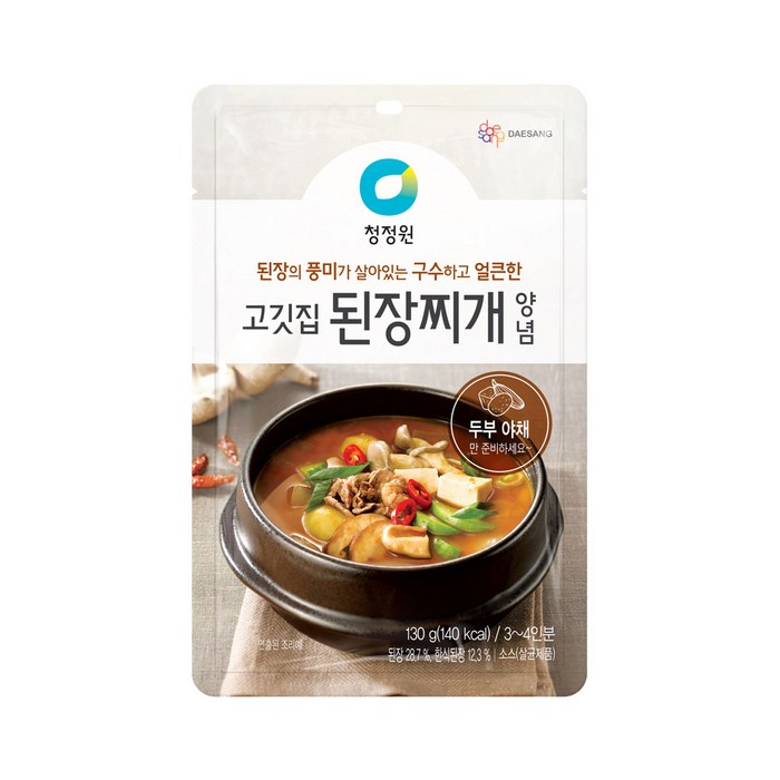 청정원 고깃집 된장찌개 양념, 130g, 1개 대표 이미지 - 고기집 된장찌개 추천