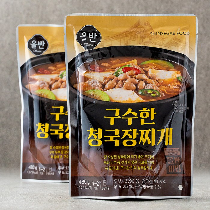 올반 키친 구수한 청국장찌개, 480g, 2개 대표 이미지 - 올반 추천