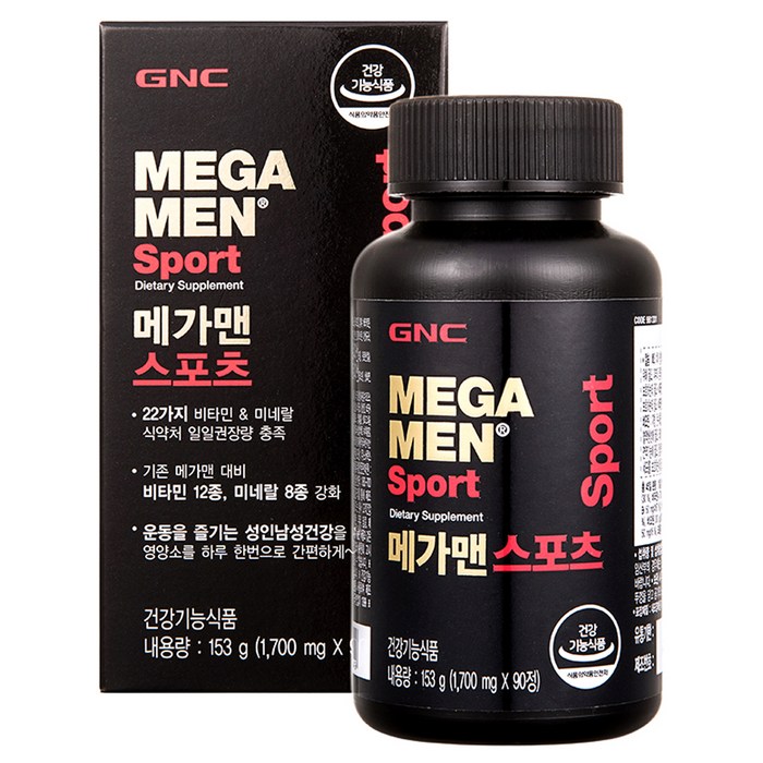 GNC 메가맨 스포츠 멀티비타민&미네랄, 90정, 1개 대표 이미지 - 남성 비타민 추천