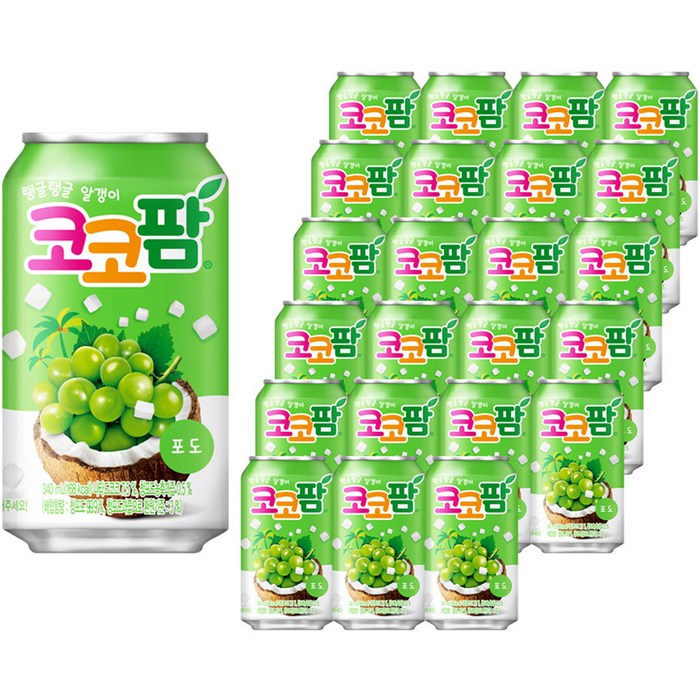 코코팜 탱글탱글 알갱이 포도, 340ml, 24개 대표 이미지 - 음료수 도매 추천