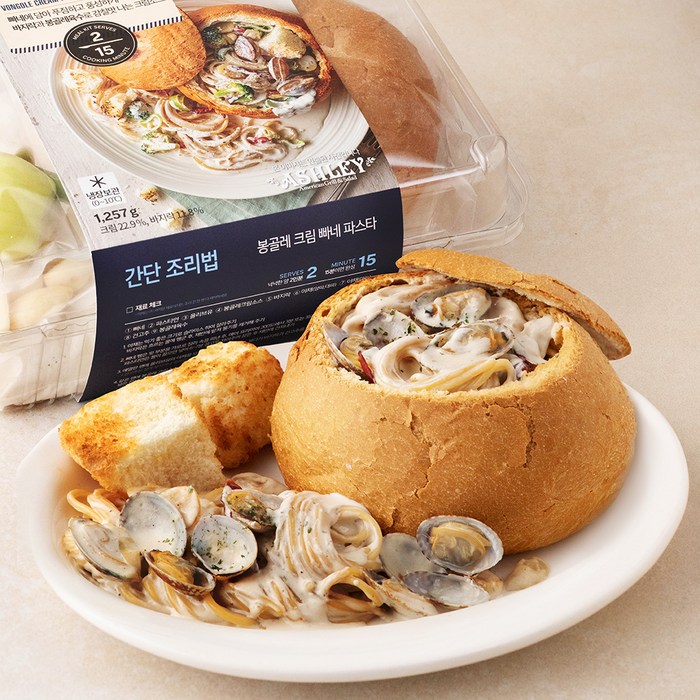 애슐리 봉골레 크림 빠네 파스타, 1257g, 1개 대표 이미지 - 홈스토랑 밀키트 추천