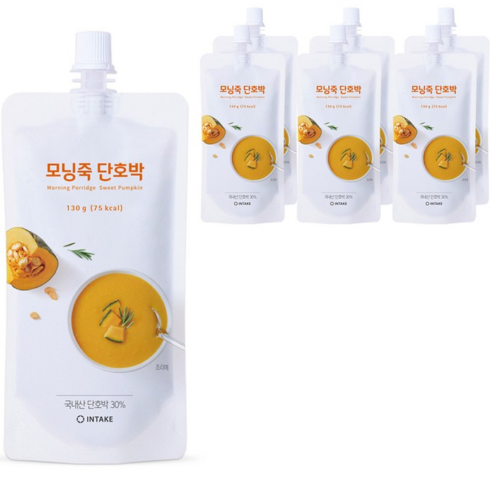 인테이크 모닝죽 단호박 즉석죽, 130g, 7개 대표 이미지 - 마시는 죽 추천