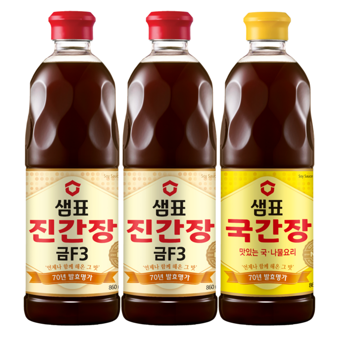 샘표 진간장 860ml x 2p + 국간장 860ml x 1p, 1세트 대표 이미지 - 간장 추천