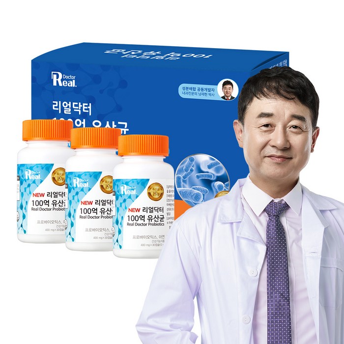 리얼닥터 100억 유산균, 30정, 12g, 3개 대표 이미지 - 똥 잘나오는 법 추천