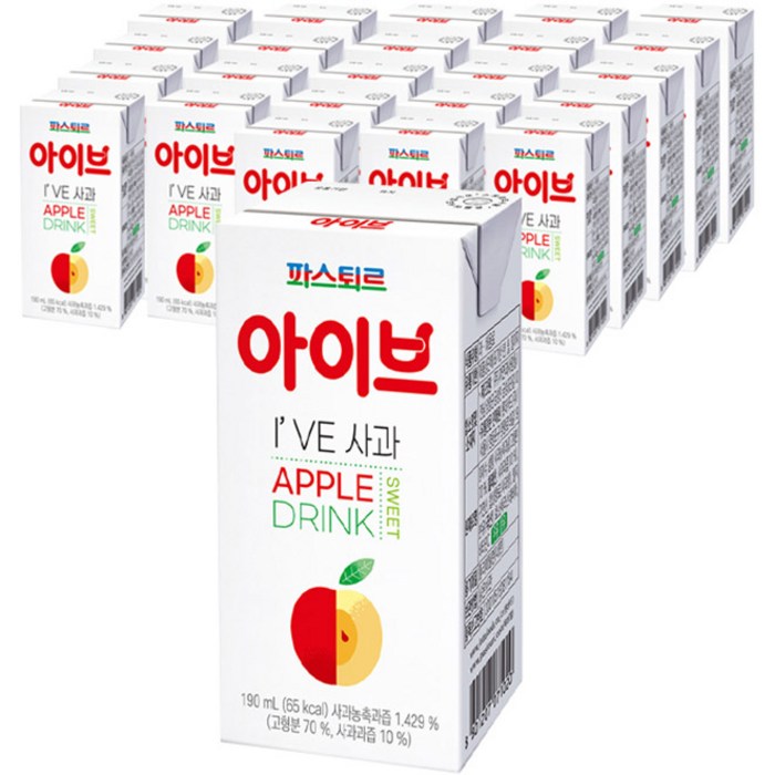 롯데푸드 아이브 사과 과일주스 190ml, 24개 대표 이미지 - 포도주스 추천