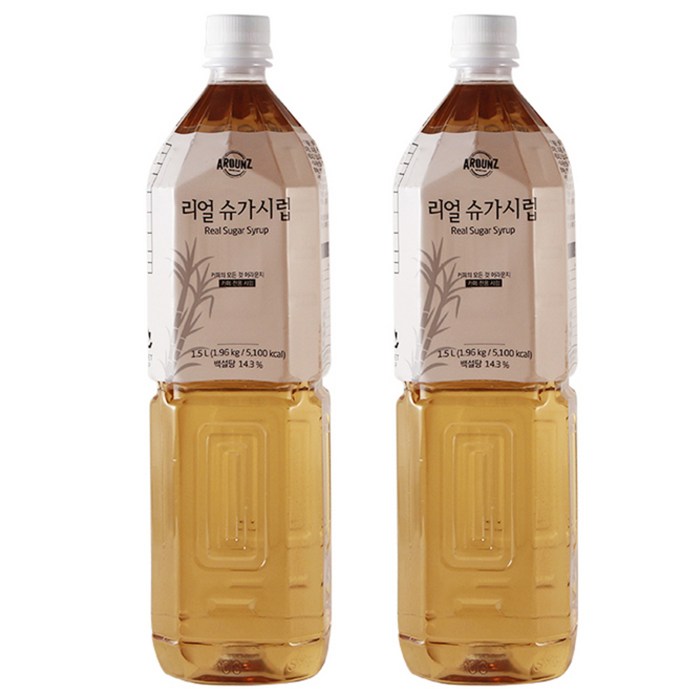 어라운지 리얼 슈가시럽, 1.5L, 2개 대표 이미지 - 아이스 커피 추천