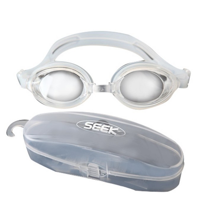 SEEK 보급형 UV차단 안티포그 성인용 물안경 SK-740 + 케이스, CL(클리어) 대표 이미지 - 물안경 추천