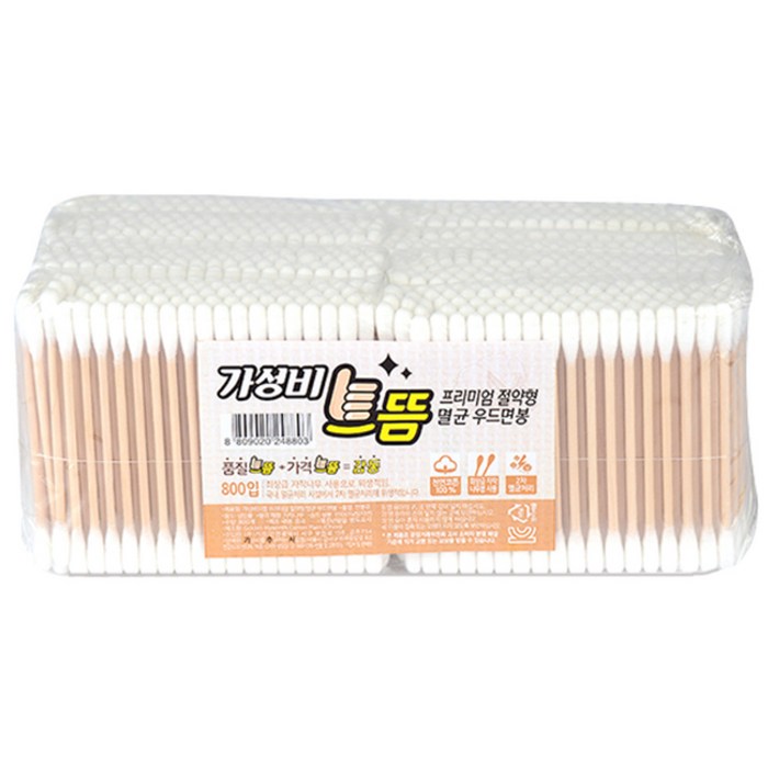 가성비 으뜸 프리미엄 절약형 멸균 우드 면봉, 100개입, 8개 대표 이미지 - 면봉 추천