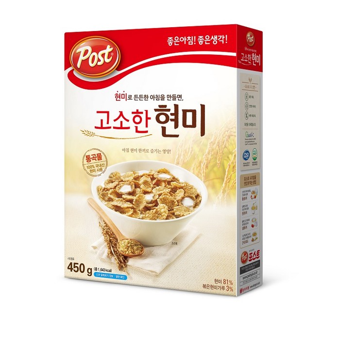 포스트 통곡물 고소한 현미 시리얼, 450g, 1개 대표 이미지 - 포스트 시리얼 추천