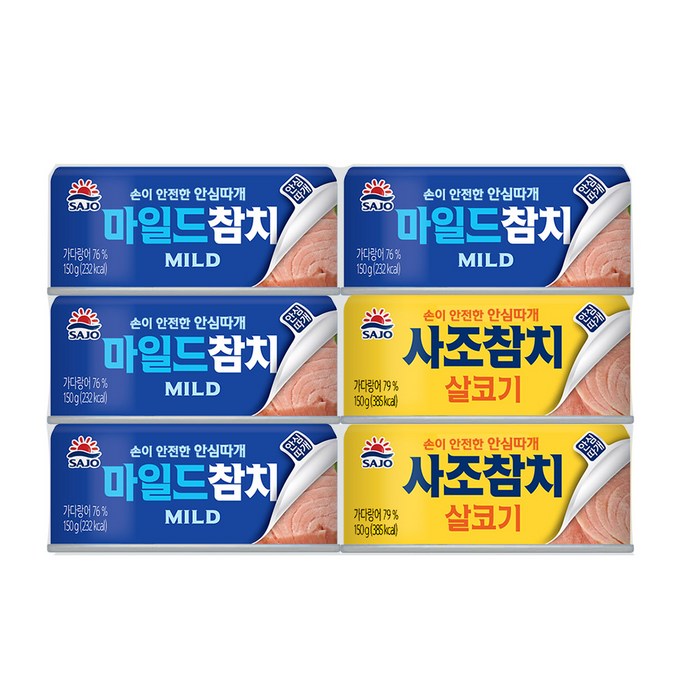 사조 참치 살코기 150g x 2p + 마일드 150g x 4p, 1세트 대표 이미지 - 사조참치 추천