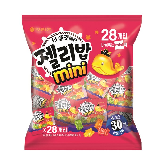 젤리밥 오리온 더 쫄깃해진 미니 츄잉젤리, 448g, 1개 대표 이미지 - 젤리 추천