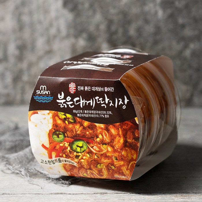 MSUSAN 매운맛 붉은대게딱지장, 60g, 3개 대표 이미지 - 양념게장 추천