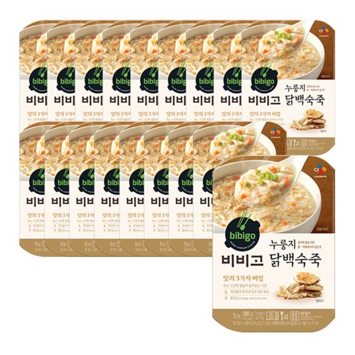 비비고 누룽지 닭백숙죽, 280g, 18개 대표 이미지 - 간편죽 추천